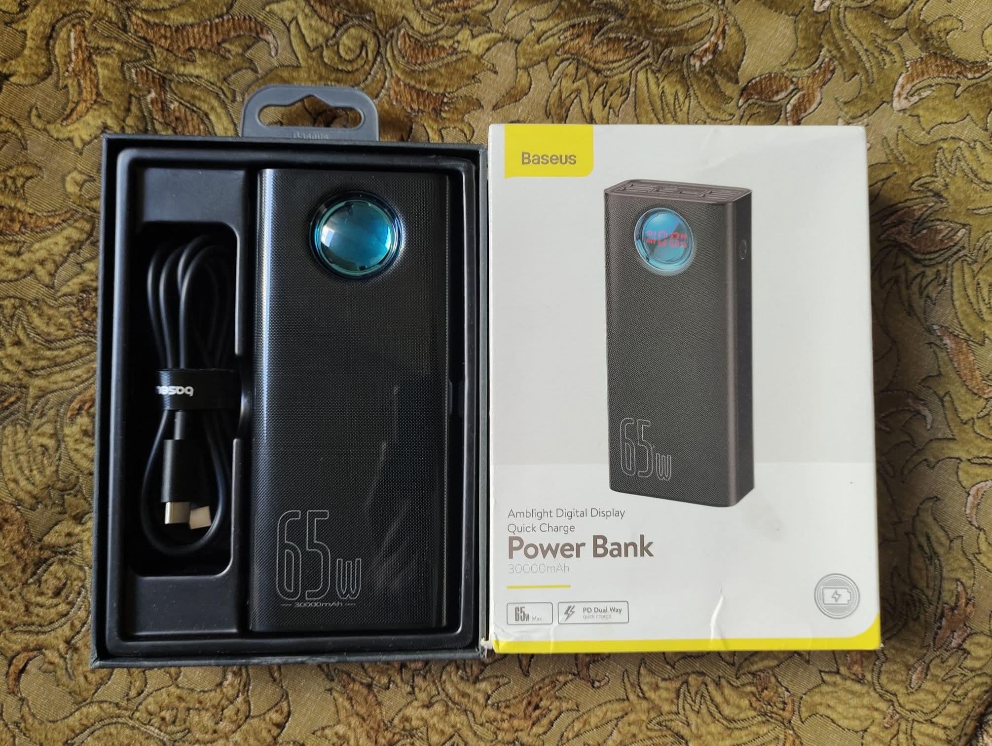 Baseus Power Bank 65W 30000mAh Amblight For Laptop Mobile Macbook – Black Color