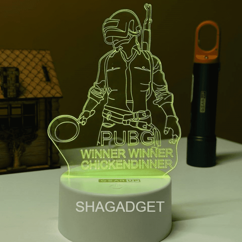GearUP PUBG Night Lamp in Bangladesh – RGB Acrylic Light for Gamers - Image 2